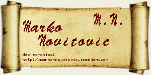 Marko Novitović vizit kartica
